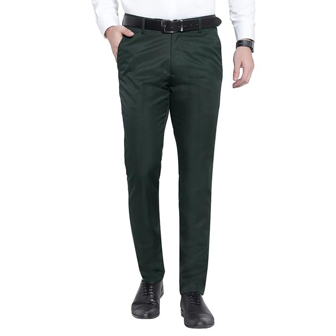Dark green slim fit office trousers