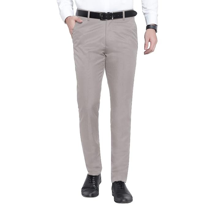 Light grey wrinkle-free work trousers