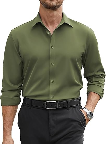 Minimal Green brings calm tones to our Best Formal Shirts in Kottakkal.